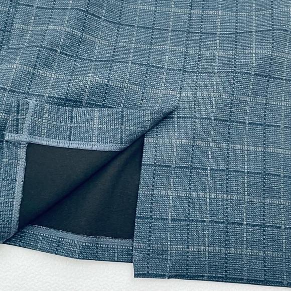 Liverpool Los Angeles stretch navy plaid skirt L NWT - Picture 2 of 4